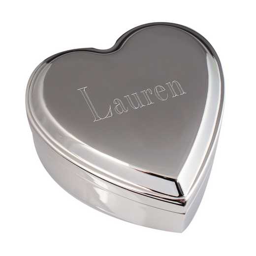 8509220: Silver Heart Box - Intials