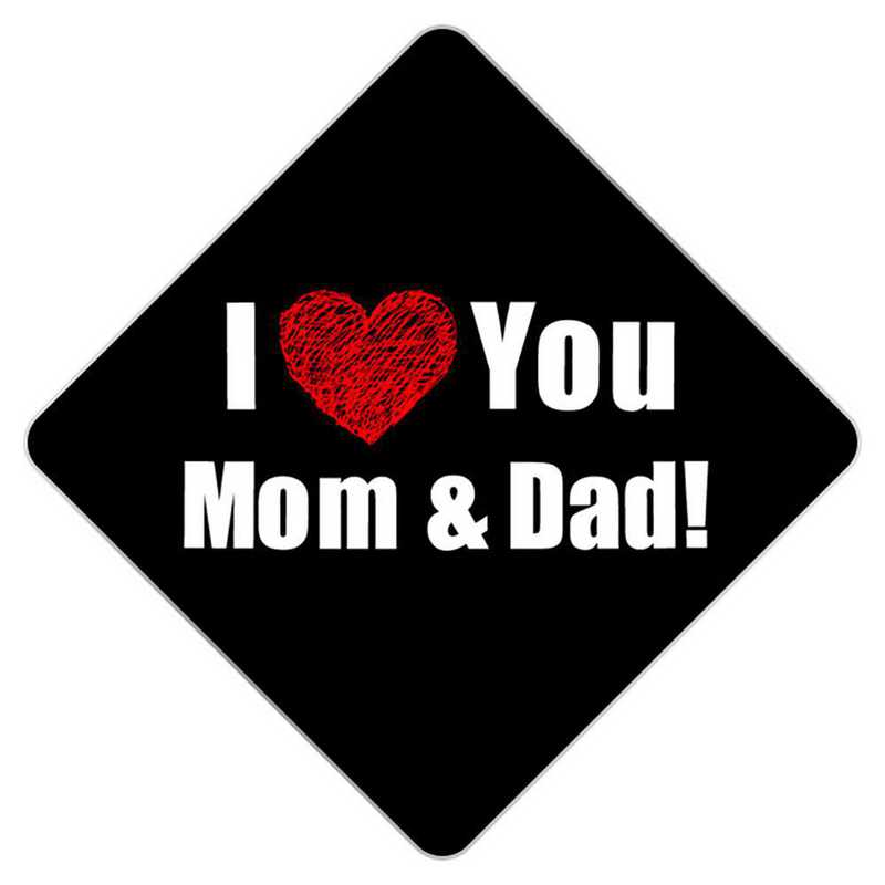 I Love You Mom Dad Graduation Cap Topper Decoration