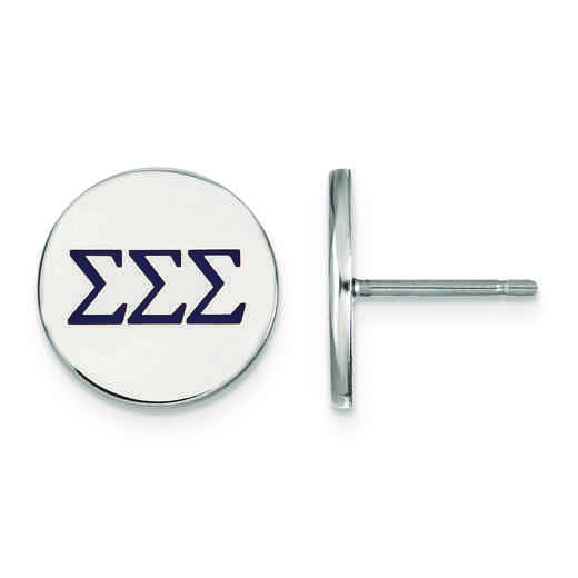 Logoart Sterling Silver Gp Phi Sigma Sigma Medium Circle Pendant