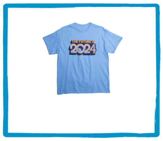 the future is 2024 t-shirt