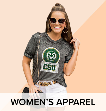 A woman, wearing a California State University t-shirt